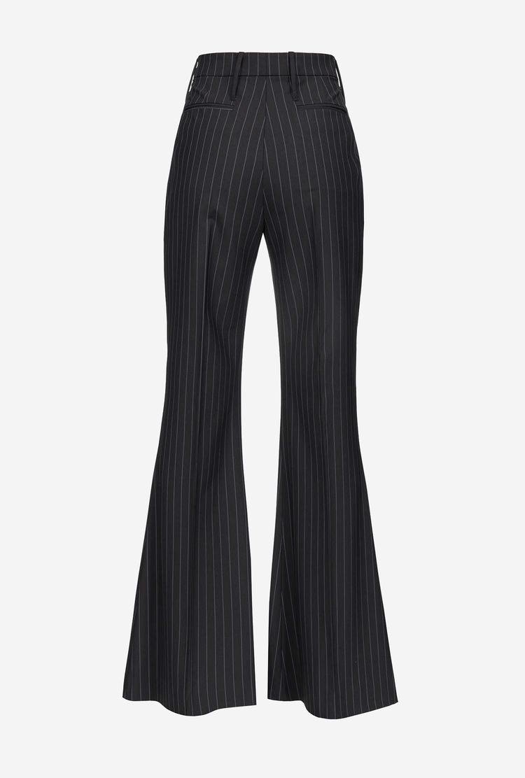 Women's Pinko Reimagine Pinstriped Pants Black/Grey | Australia-65478219