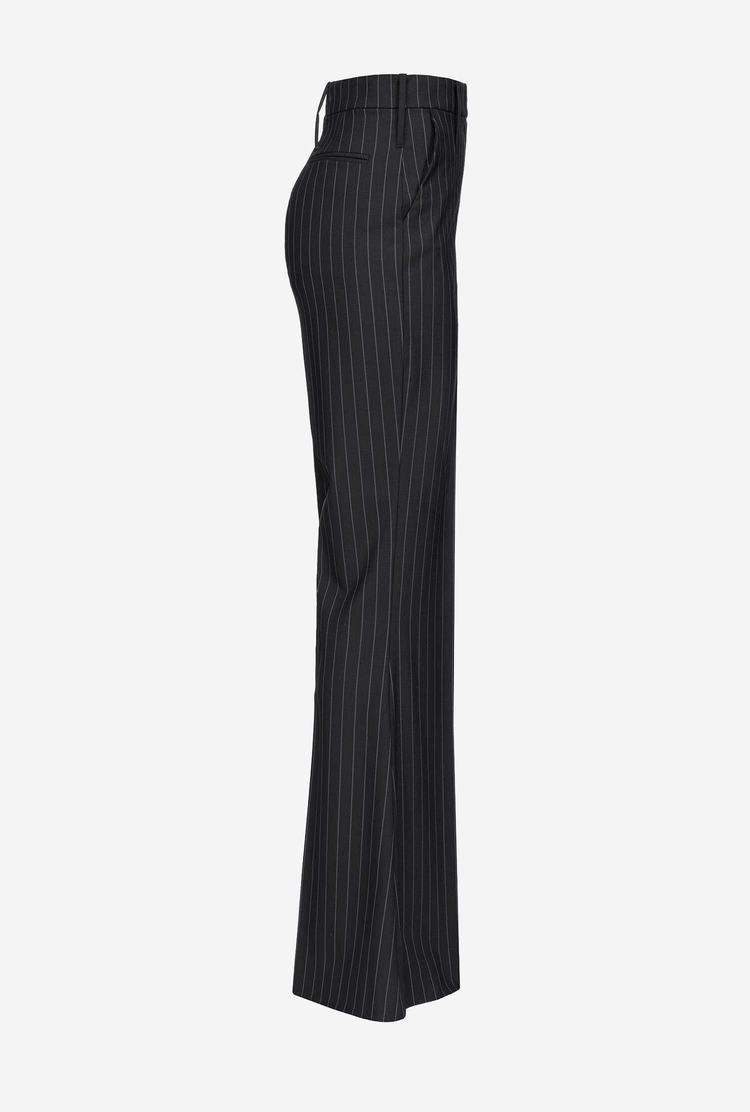 Women's Pinko Reimagine Pinstriped Pants Black/Grey | Australia-65478219