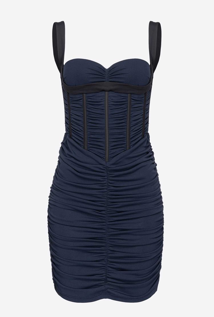 Women's Pinko Reimagine Slim-fit Mini Dress Blue/Black | Australia-04825619