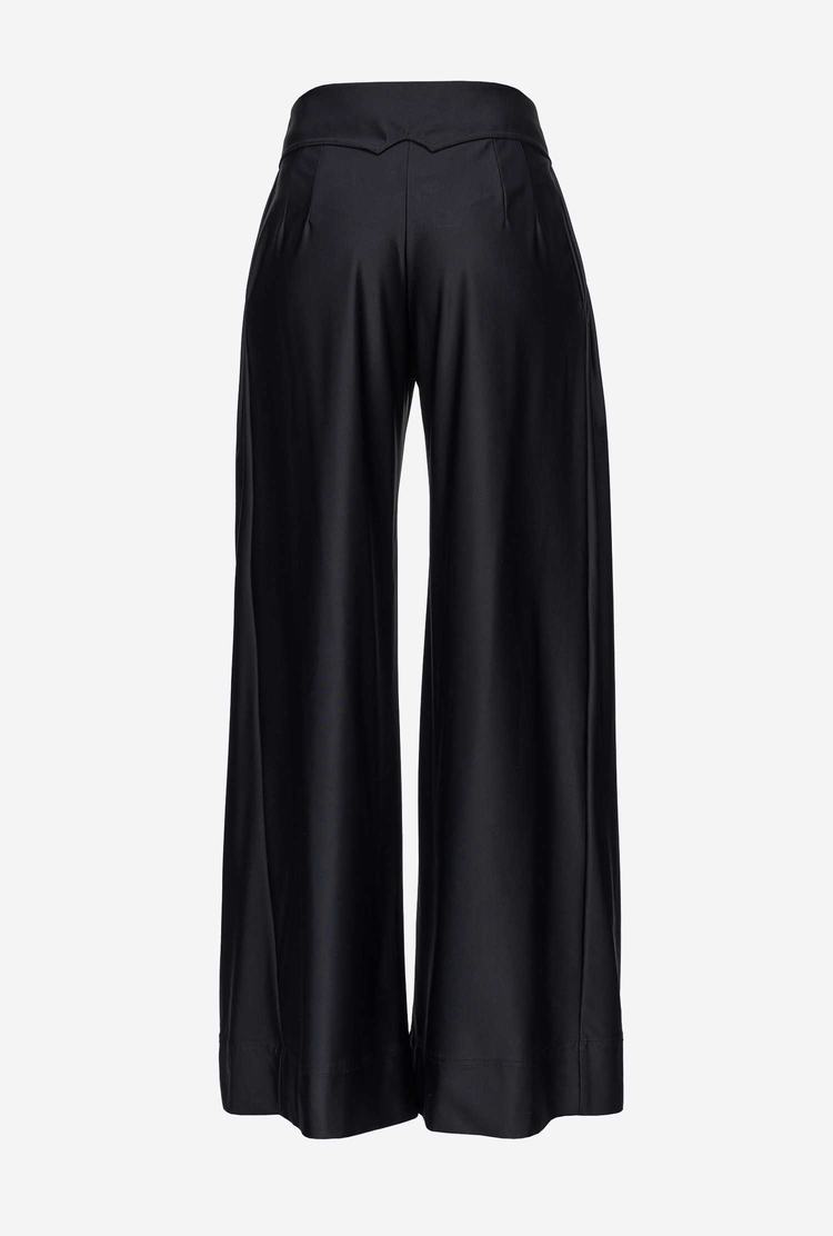 Women's Pinko Reimagine Technical Wide-leg Pants Black | Australia-81534299