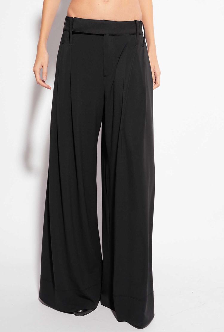 Women's Pinko Reimagine Wide-leg Pants Black | Australia-65128439