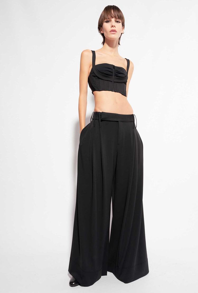 Wide leg black outlet pants australia