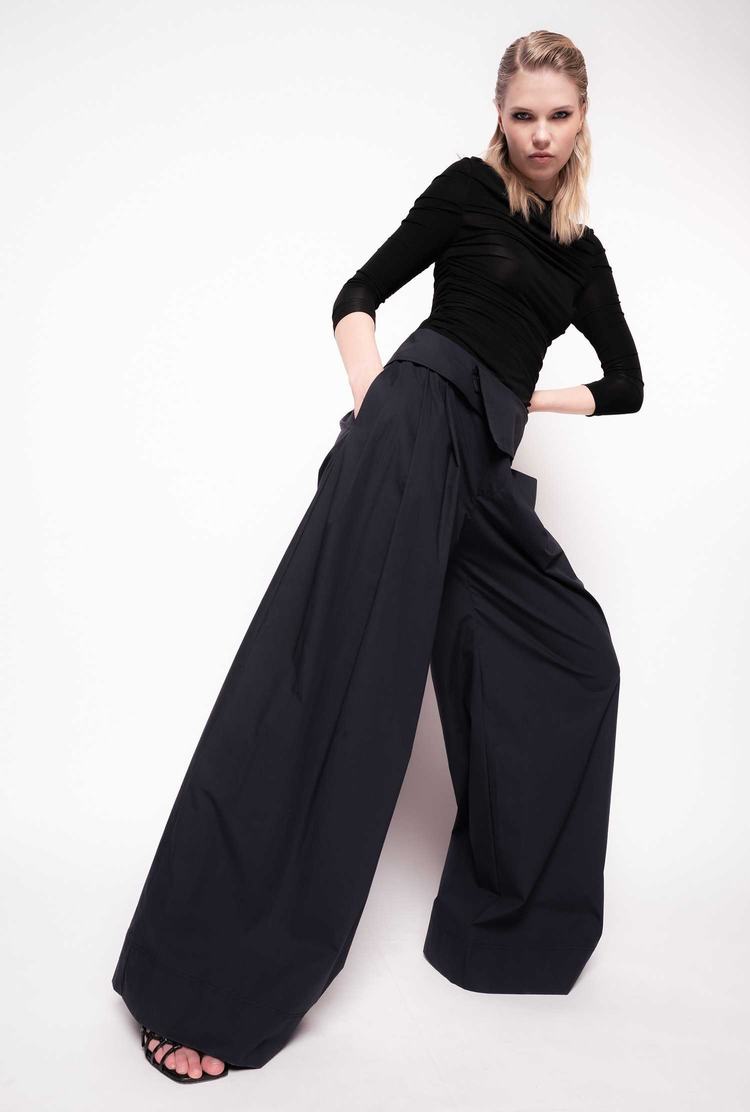 Women's Pinko Reimagine Wide-leg Pants Navy Blue | Australia-95306179