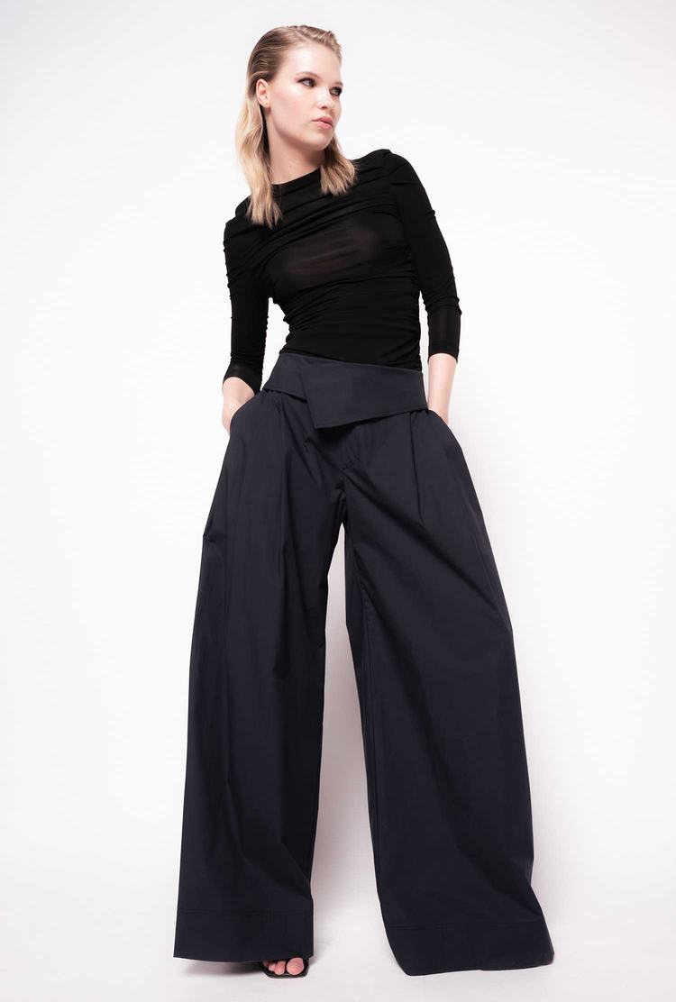 Women\'s Pinko Reimagine Wide-leg Pants Navy Blue | Australia-95306179