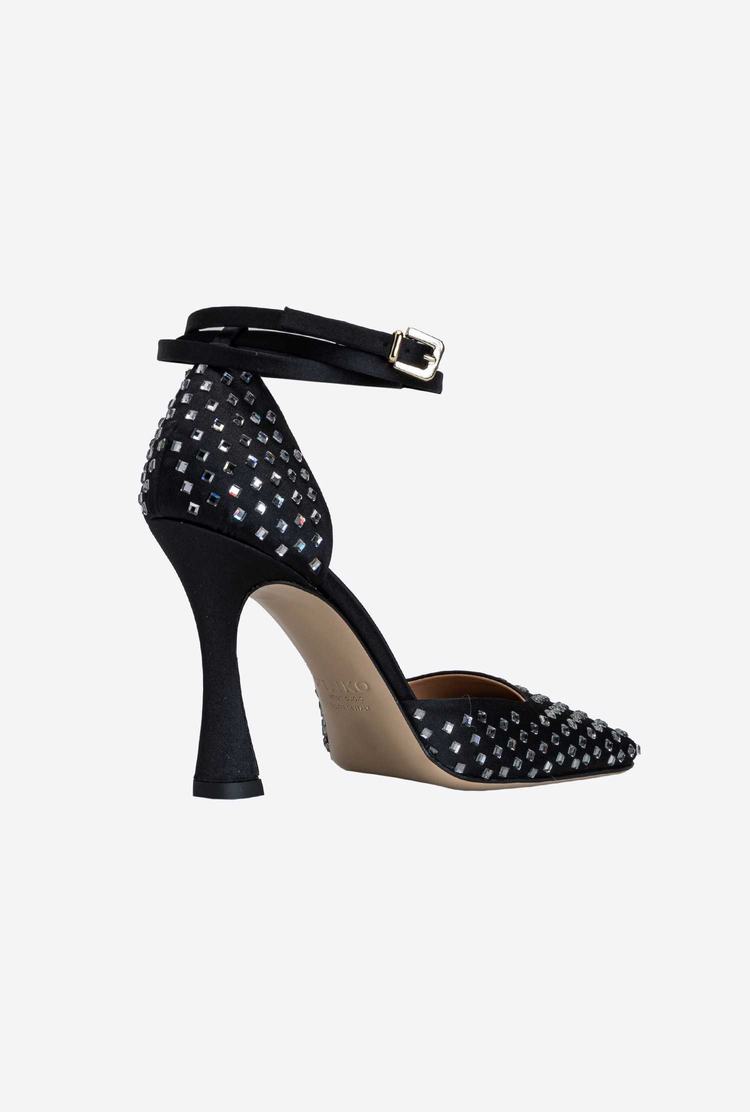 Women's Pinko Rhinestones Heels Black | Australia-43986509