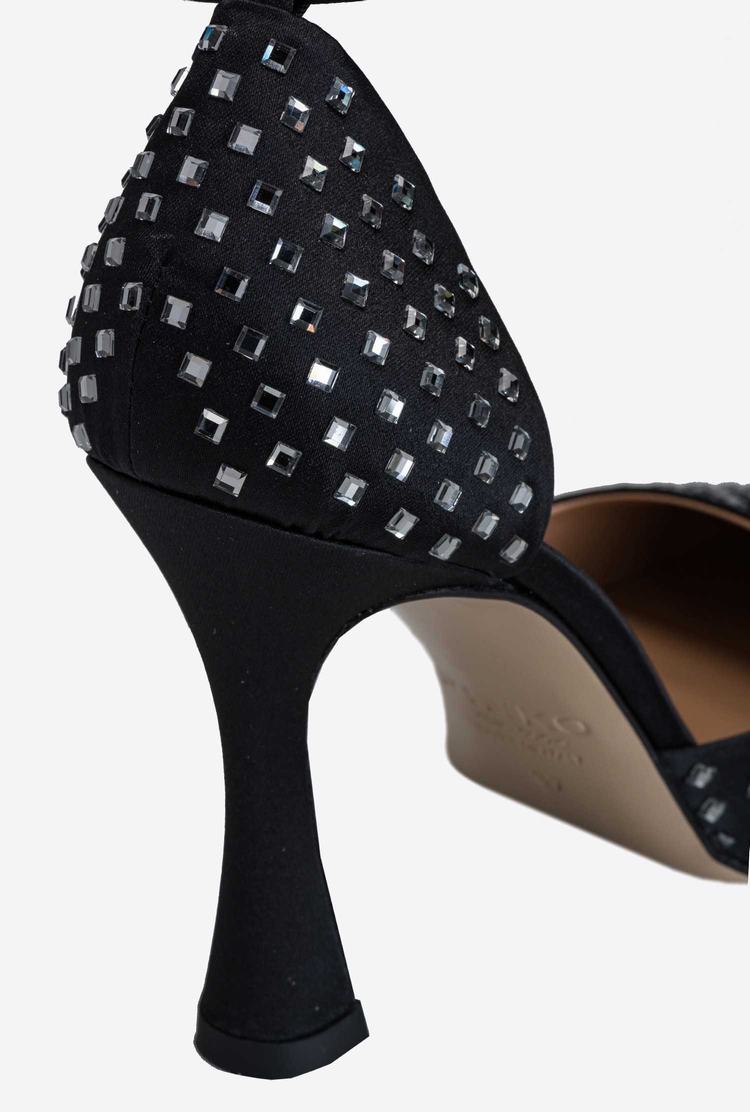 Women's Pinko Rhinestones Heels Black | Australia-43986509