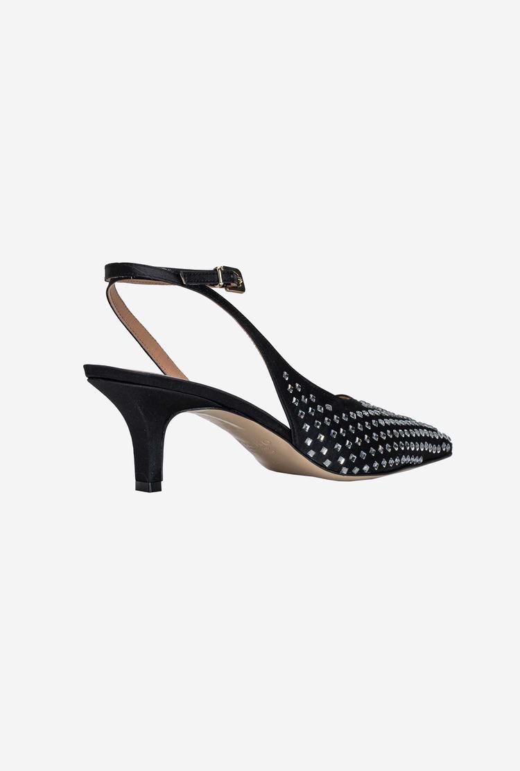 Women's Pinko Rhinestones Heels Black | Australia-56129389