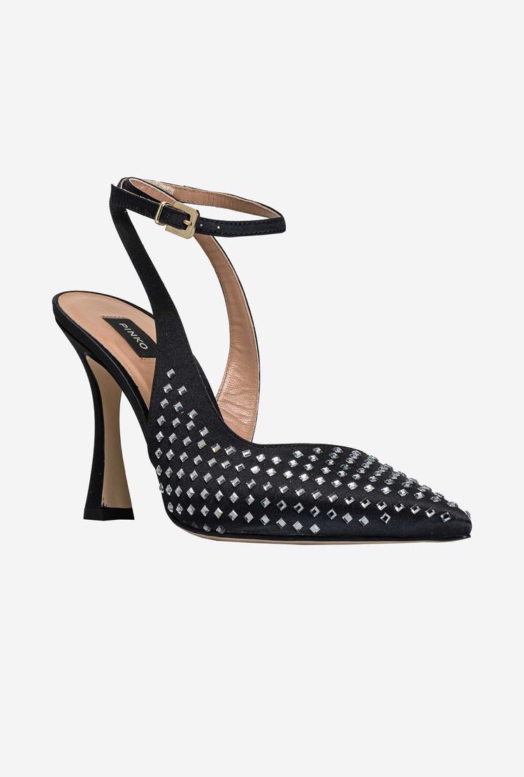 Women's Pinko Rhinestones Heels Black | Australia-84621909