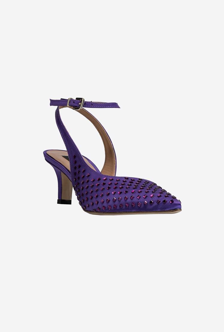 Women's Pinko Rhinestones Heels Purple | Australia-87561249