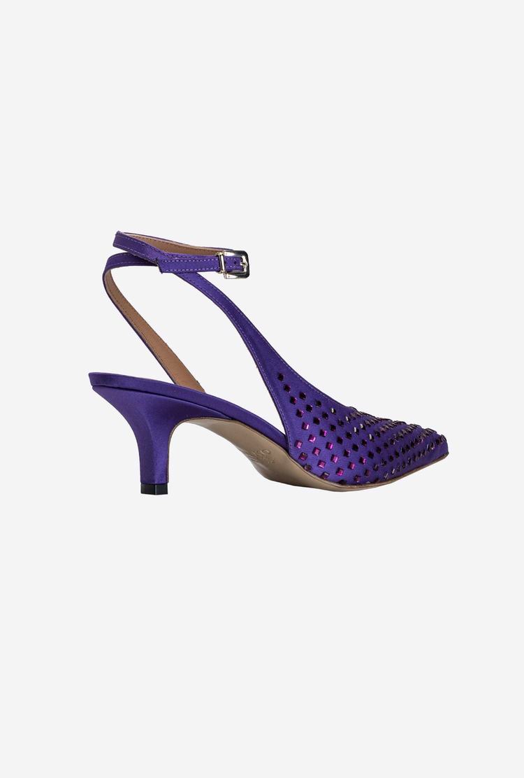 Women's Pinko Rhinestones Heels Purple | Australia-87561249