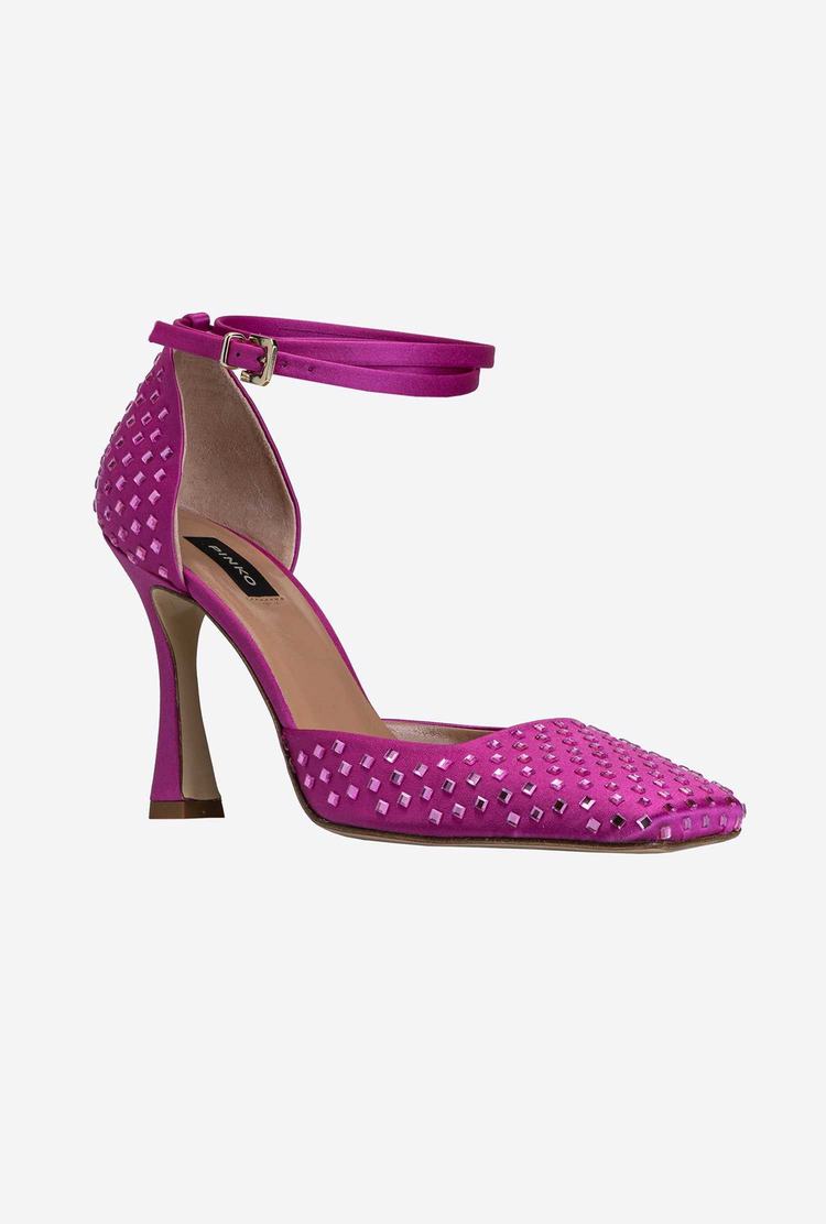 Women's Pinko Rhinestones Heels Red | Australia-43260899