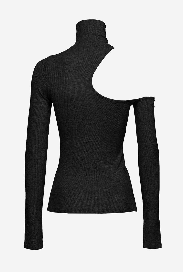 Women's Pinko Ribbed Lurex Sweaters Black | Australia-08352749