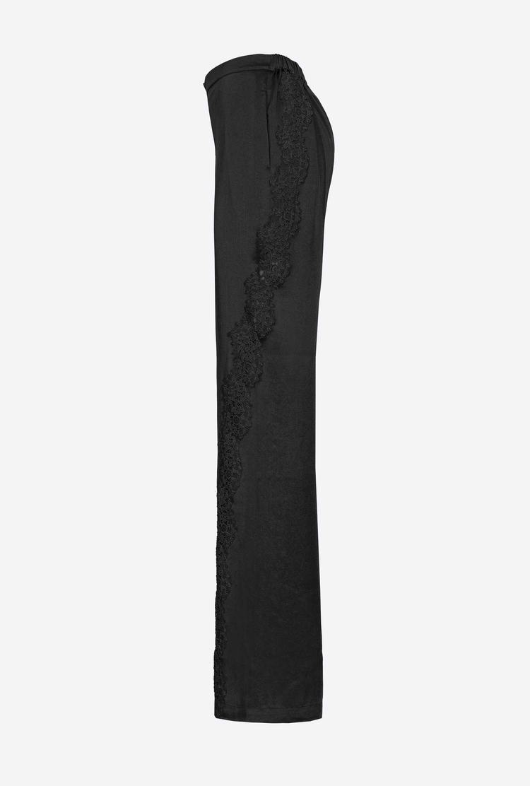 Women's Pinko Satin And Lace Pants Black | Australia-91286039