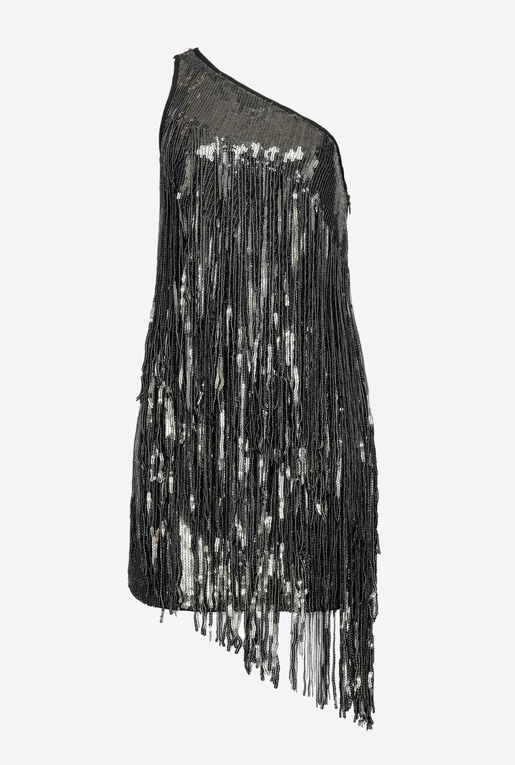 Women's Pinko Sequins And Fringing Dress Grey | Australia-04385619