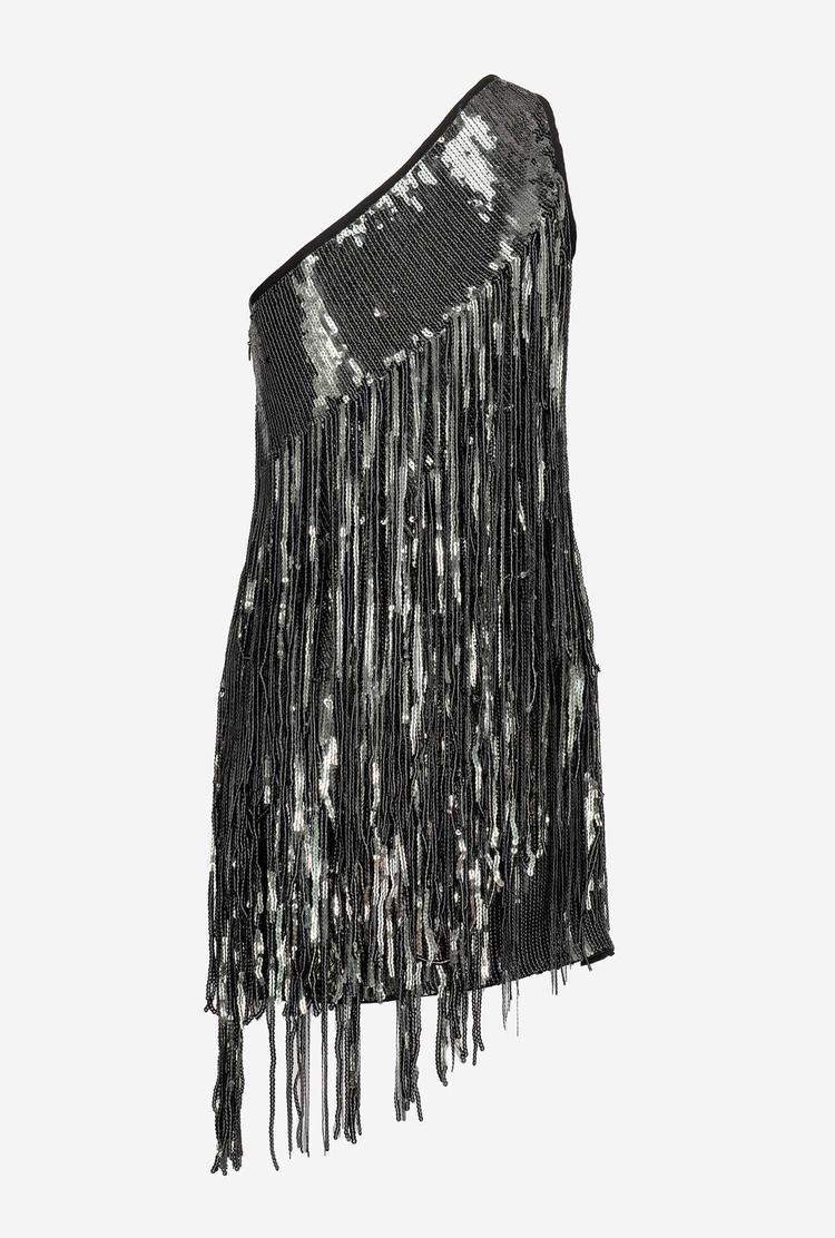 Women's Pinko Sequins And Fringing Dress Grey | Australia-04385619