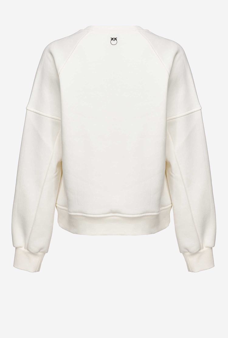 Women's Pinko Shiny Fringing Sweatshirt White | Australia-43125769