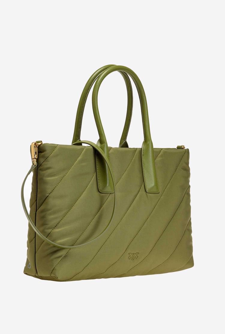 Women's Pinko Shopper Shoulder Bags Green Gold | Australia-98146209