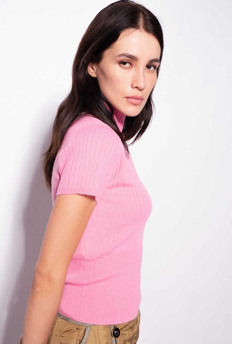 Women's Pinko Short-sleeved T Shirts Pink | Australia-20645989