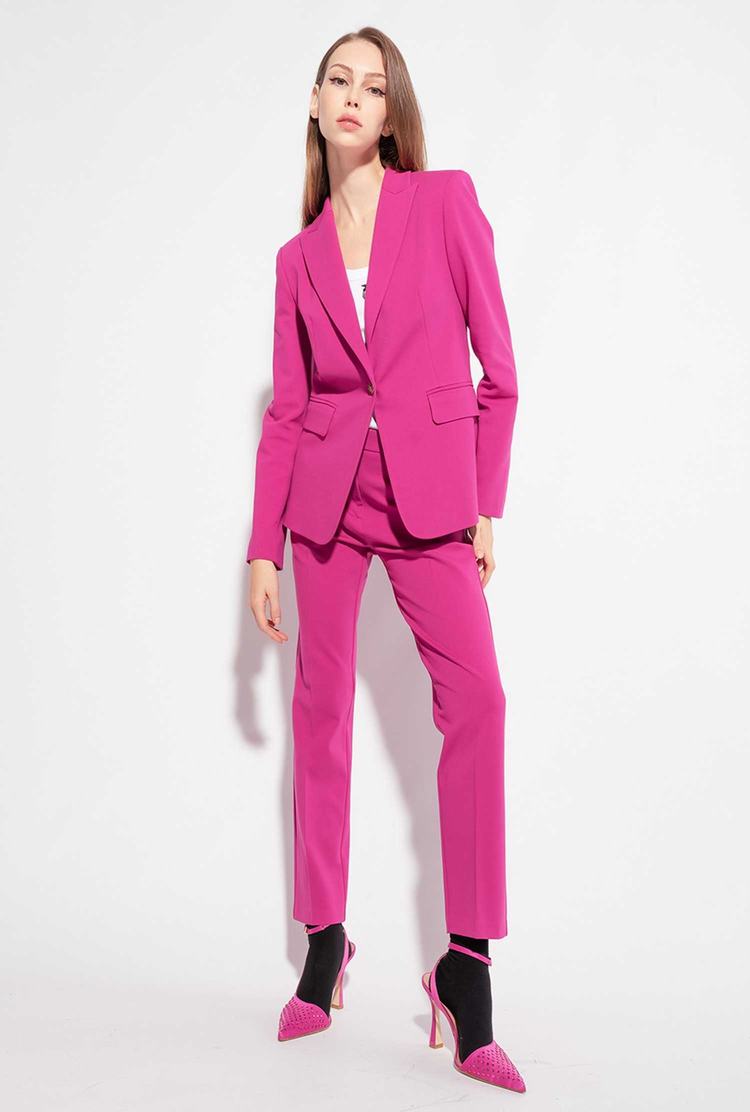 Women's Pinko Single-breasted Blazers Fuchsia | Australia-24387509