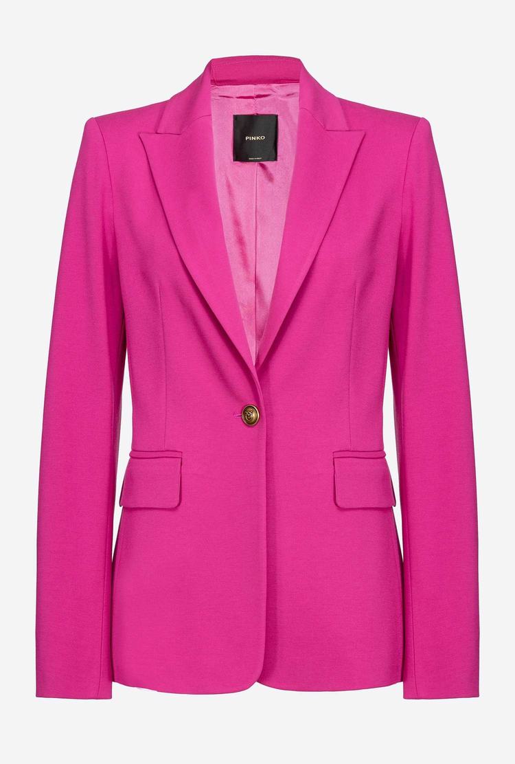 Women's Pinko Single-breasted Blazers Fuchsia | Australia-24387509