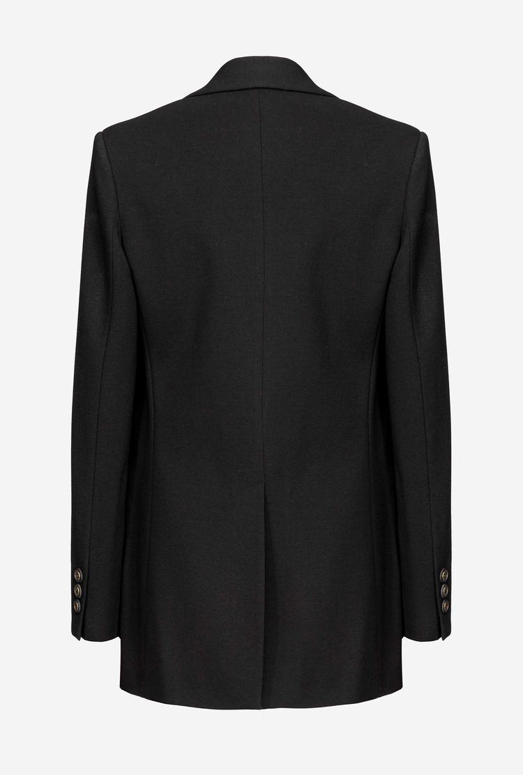 Women's Pinko Single-breasted Fabric-stitch Blazers Black | Australia-87562039