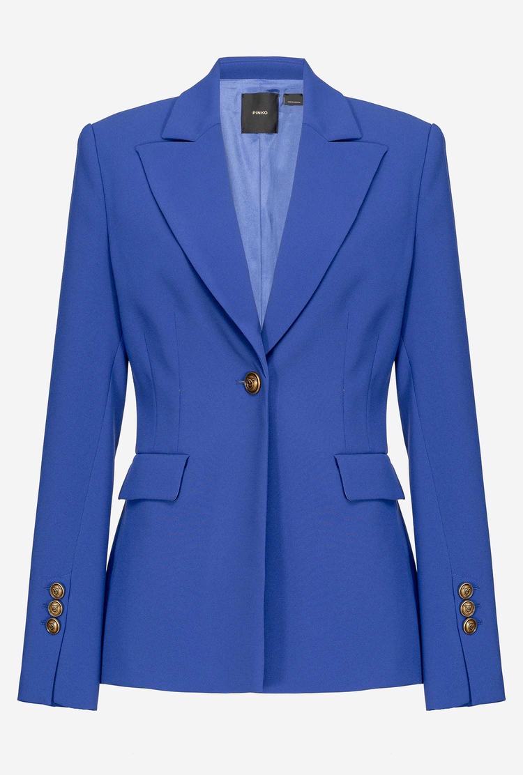 Women's Pinko Single-breasted Stretch Blazers Blue | Australia-18569409