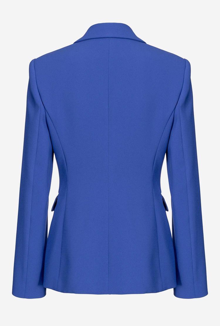 Women's Pinko Single-breasted Stretch Blazers Blue | Australia-18569409