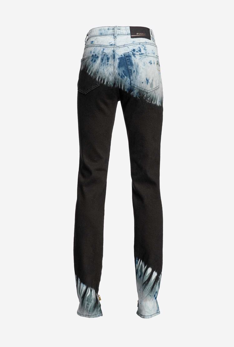 Women's Pinko Skinny Tie-dye Jeans Black/Blue/Grey | Australia-85063219