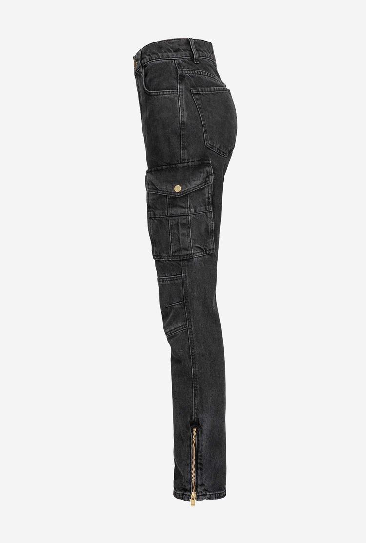 Women's Pinko Slim-fit Cargo Jeans Grey | Australia-36142879