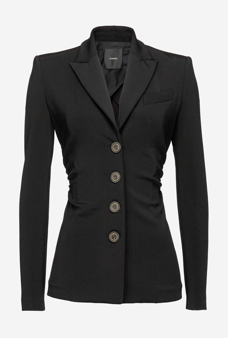 Women's Pinko Slim-fit In Technical Fabric Blazers Black | Australia-98026519