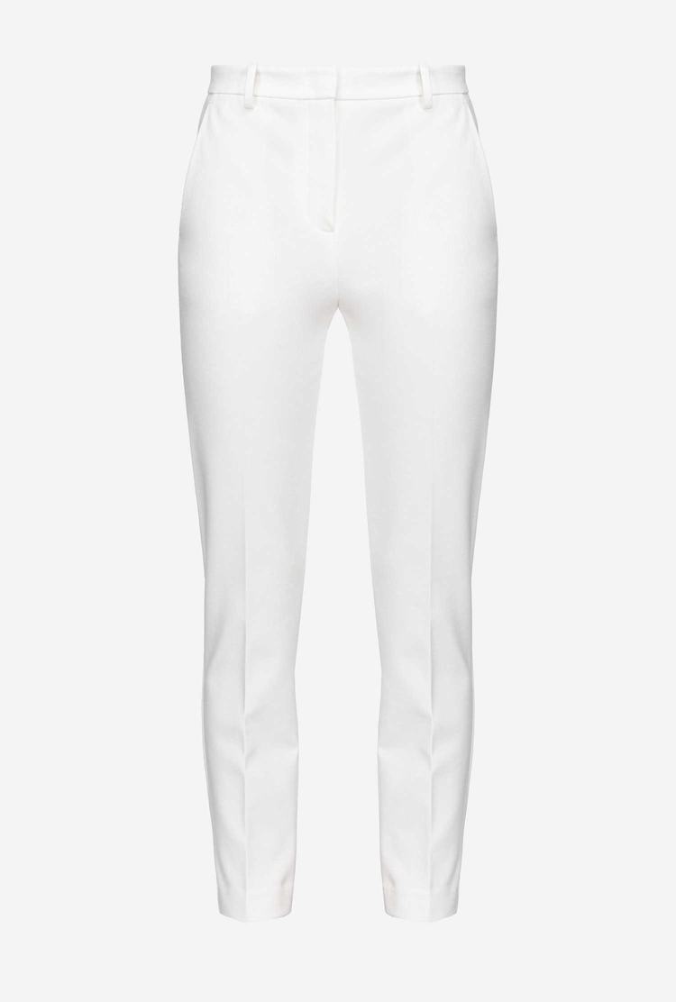 Women's Pinko Slim-fit Monochrome Pants White | Australia-87630129