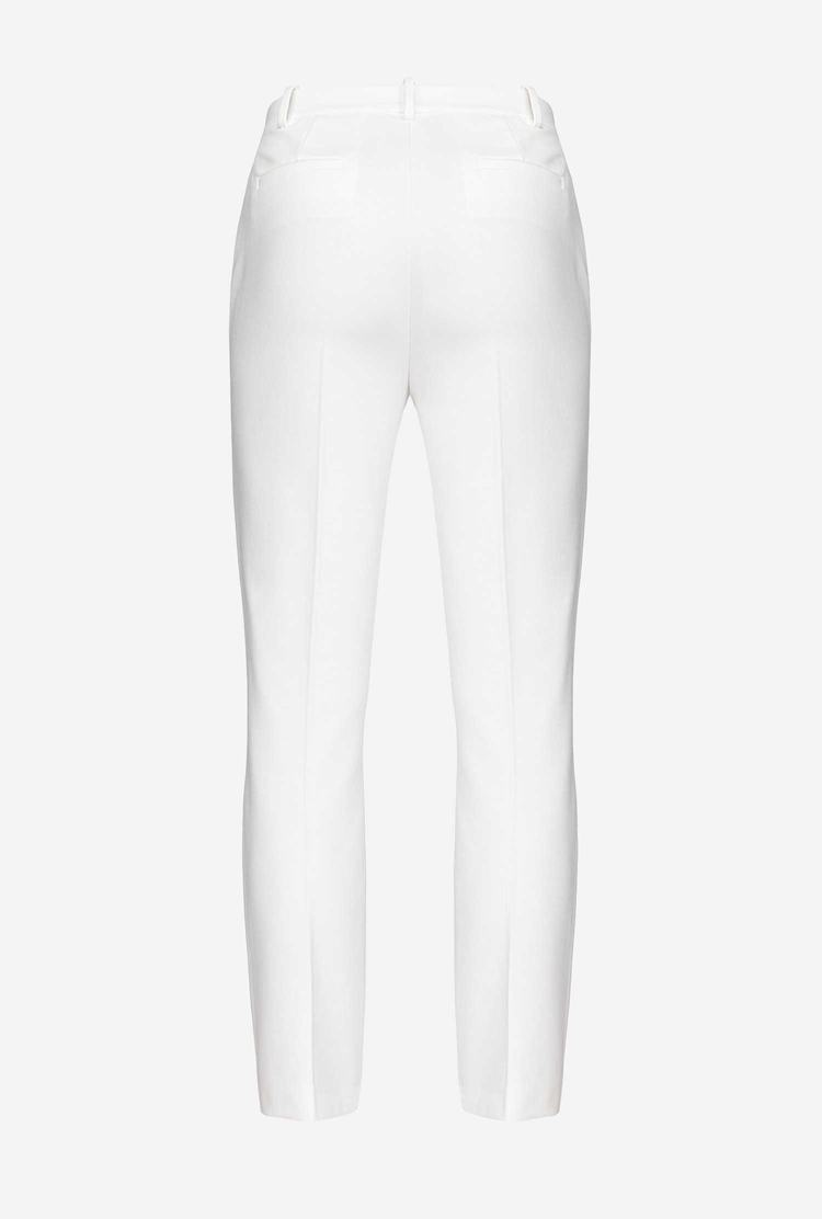 Women's Pinko Slim-fit Monochrome Pants White | Australia-87630129