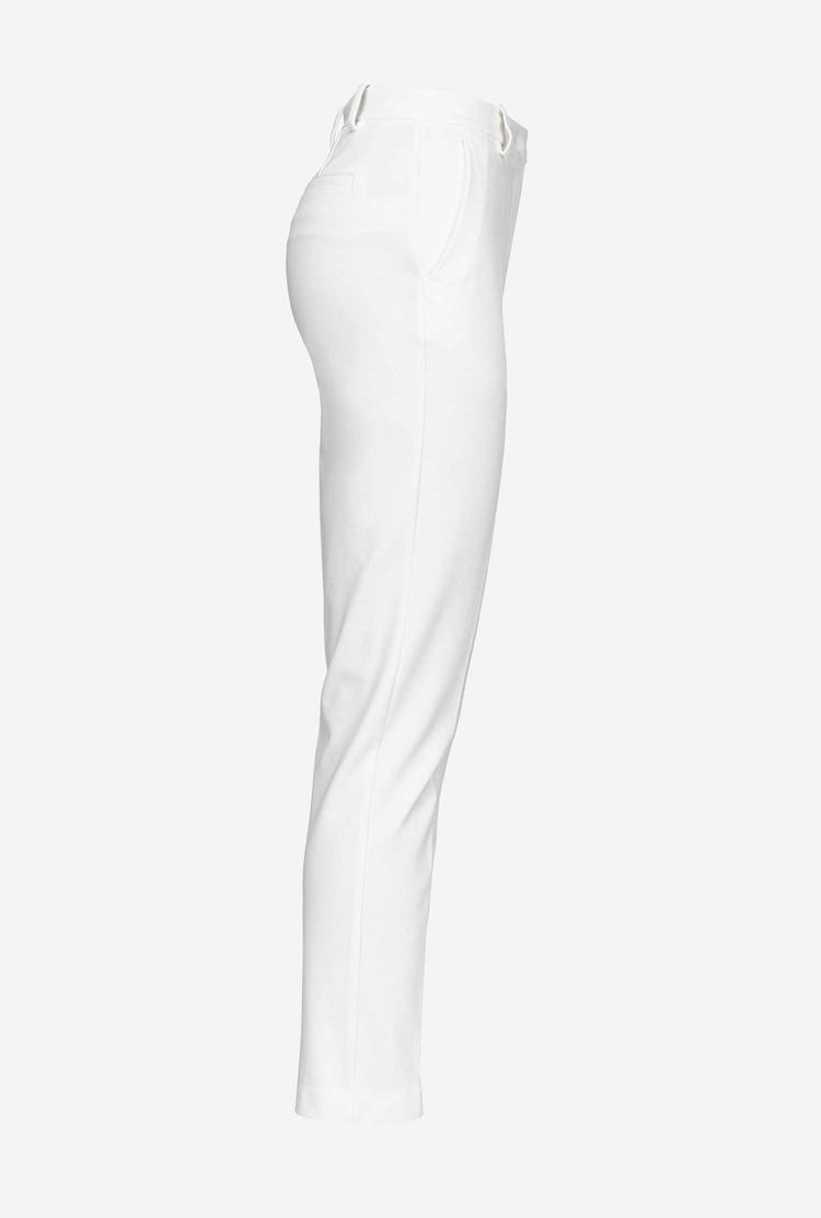 Women's Pinko Slim-fit Monochrome Pants White | Australia-87630129