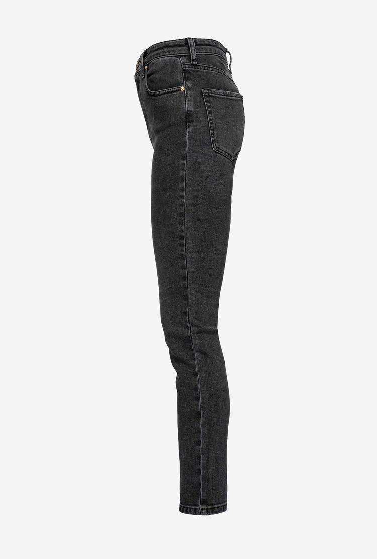 Women's Pinko Snug-fitting Black Denim Jeans Grey | Australia-45683279