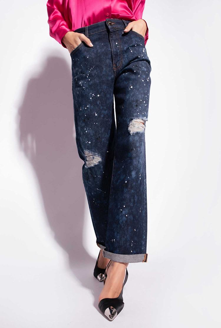 Women's Pinko Spotted Boyfriend Jeans Blue | Australia-68430979