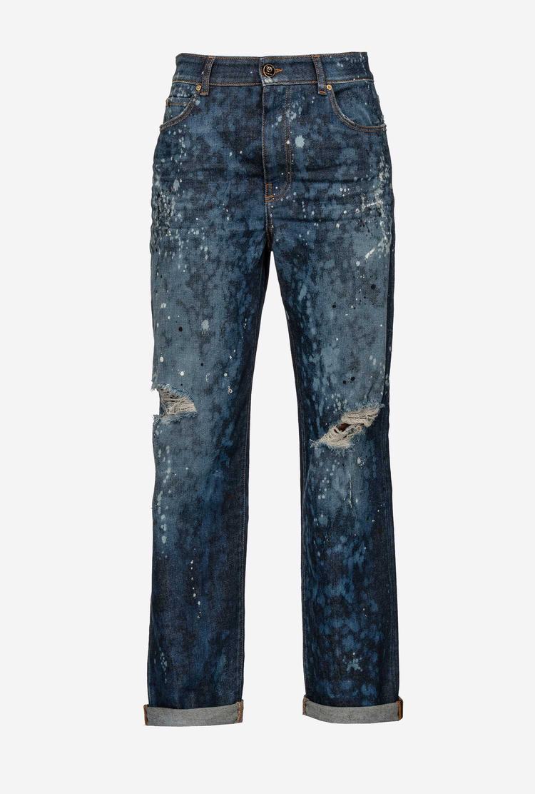 Women's Pinko Spotted Boyfriend Jeans Blue | Australia-68430979