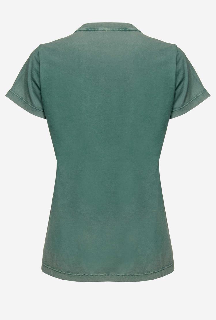 Women's Pinko Spotted Heart T Shirts Green | Australia-45308279