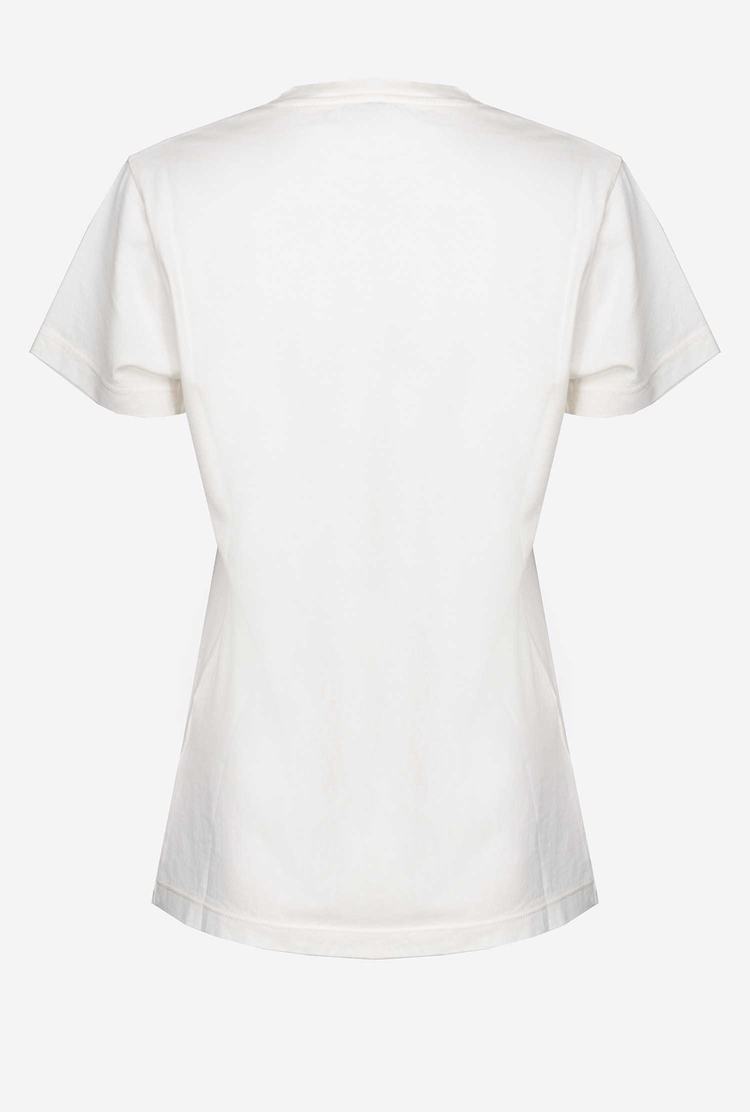 Women's Pinko Spotted Heart T Shirts White | Australia-04693859