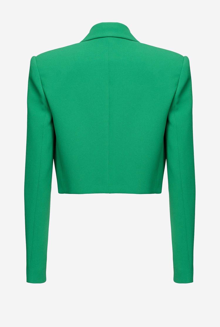 Women's Pinko Stretch Crepe Spencer Jackets Green | Australia-18546979