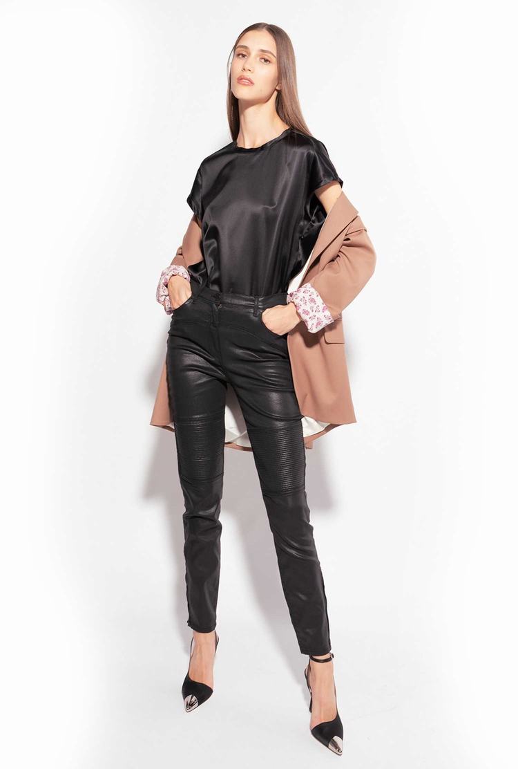 Women's Pinko Stretch Satin Shirts Black | Australia-42786159