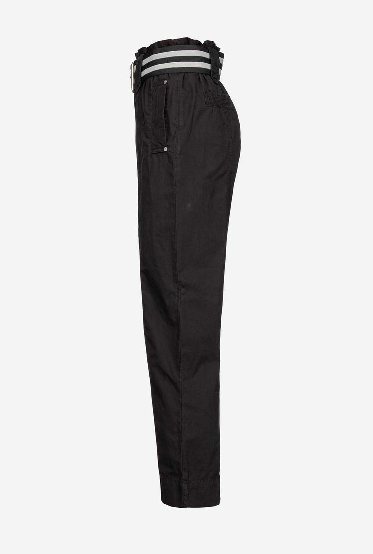 Women's Pinko Striped Pants Black/White | Australia-59682179