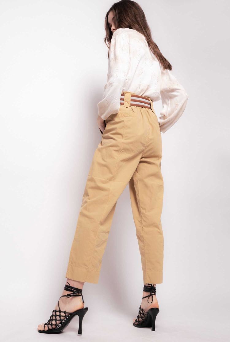 Women's Pinko Striped Pants Yellow/Brown | Australia-39672159