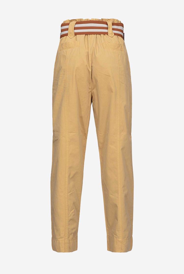 Women's Pinko Striped Pants Yellow/Brown | Australia-39672159