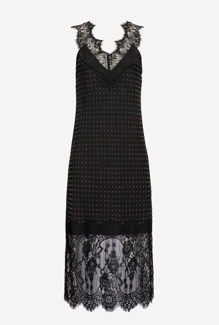 Women's Pinko Studded Mini Dress Black | Australia-61043789