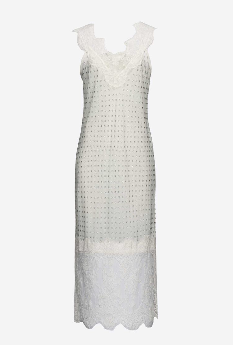 Women's Pinko Studded Mini Dress White | Australia-17284369