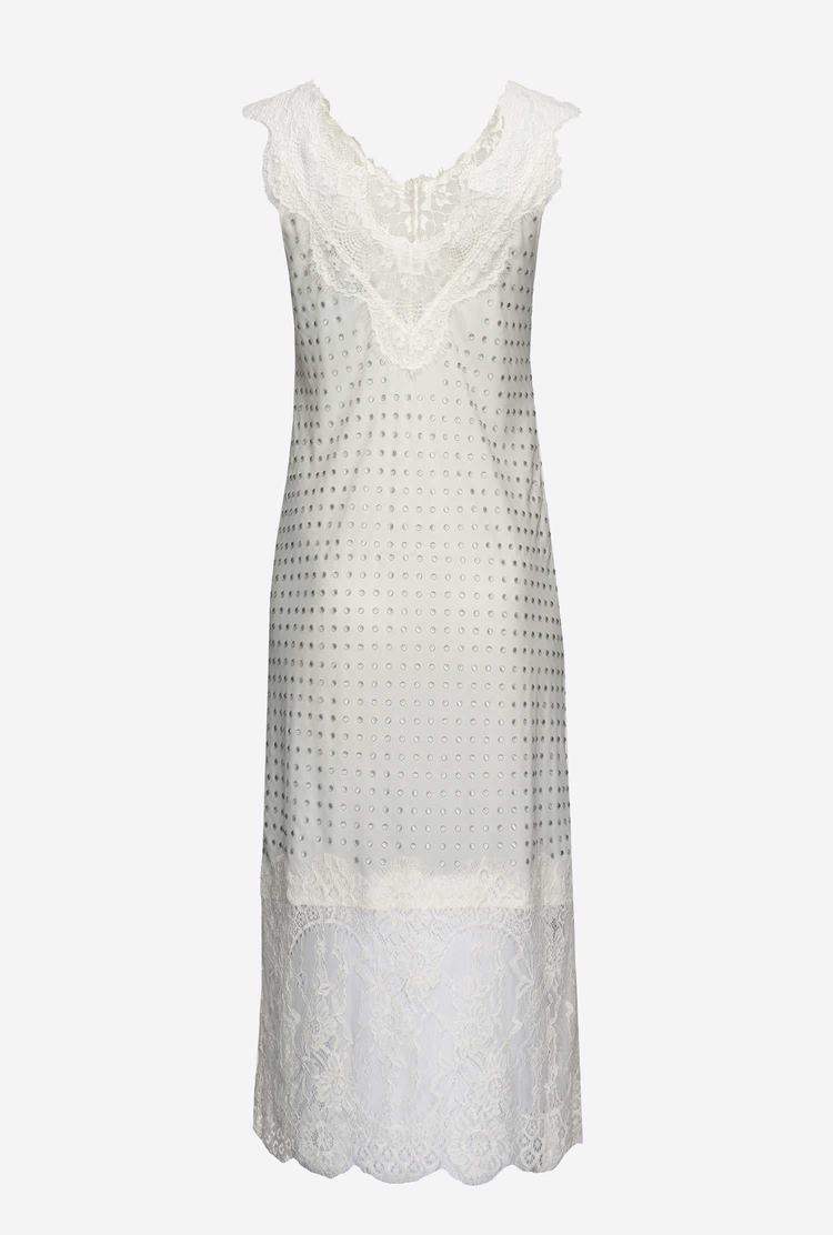 Women's Pinko Studded Mini Dress White | Australia-17284369