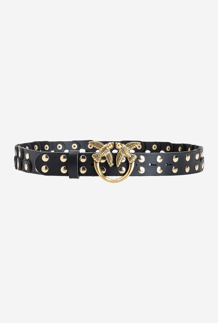 Women\'s Pinko Studs Belts Black Gold | Australia-58792069