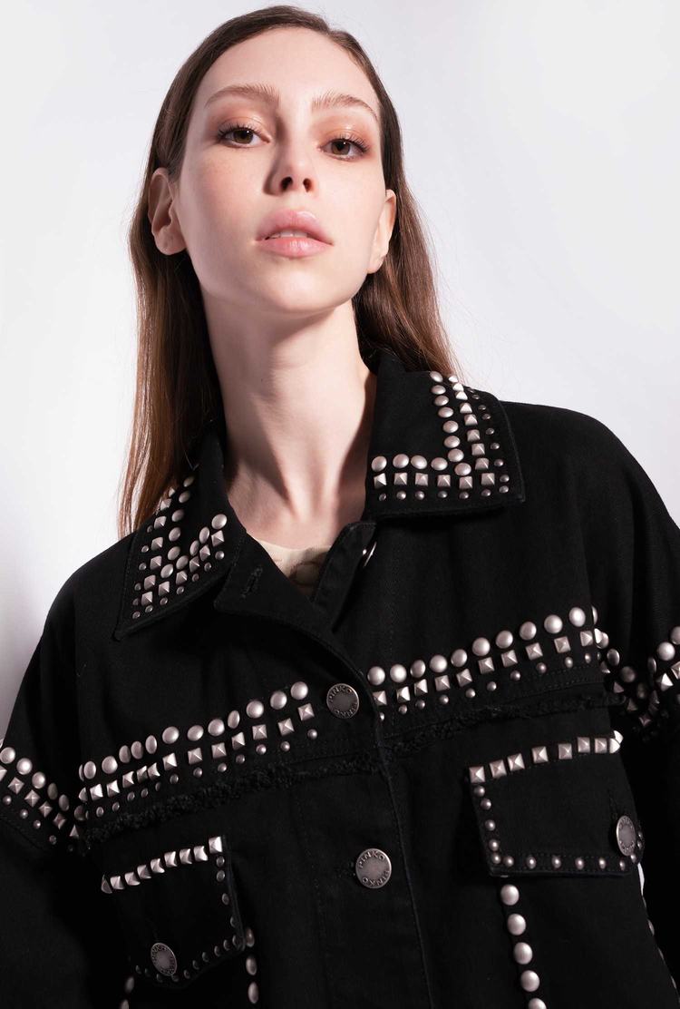 Women's Pinko Studs Jackets Black | Australia-63241879