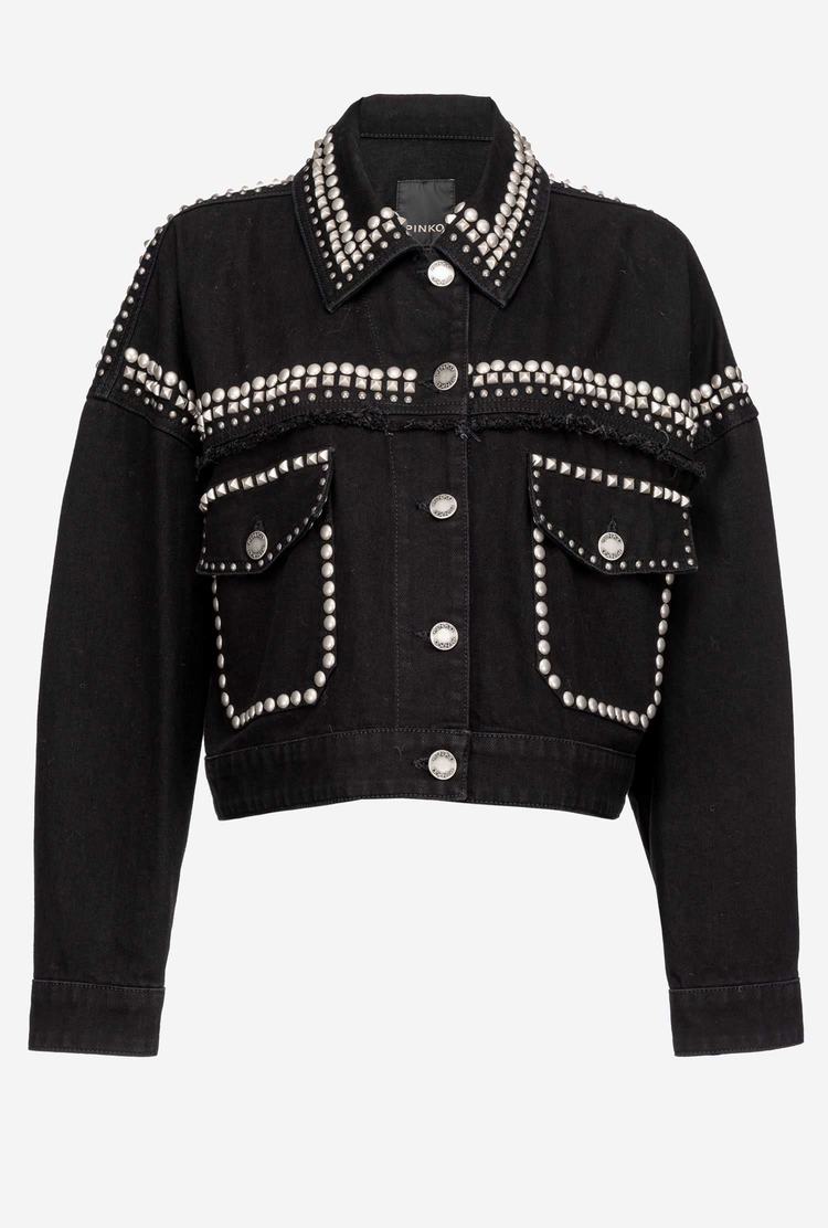 Women's Pinko Studs Jackets Black | Australia-63241879