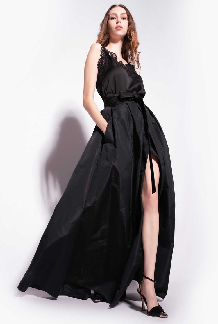 Women's Pinko Taffeta Maxi Skirts Black | Australia-98437129